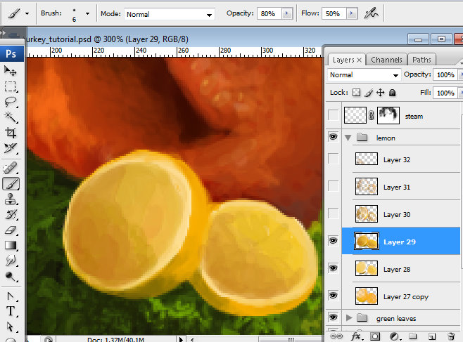 Awesome digital Roasted Thanksgiving turkey illustration in Photoshop